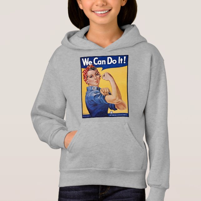 Rosie the Riveter: Strong Women Female Empowerment Hoodie (Front)
