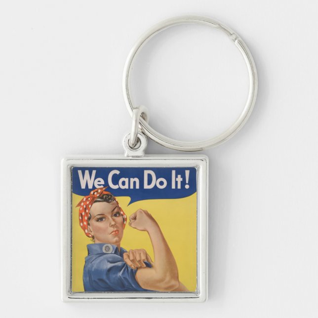 Rosie the Riveter: Strong Women Female Empowerment Keychain (Front)