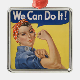 Rosie the Riveter: Strong Women Female Empowerment Metal Ornament