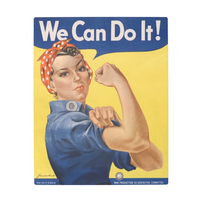 Rosie the Riveter: Strong Women Female Empowerment Metal Print (Front)