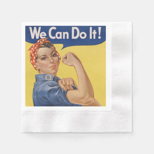 Rosie the Riveter: Strong Women Female Empowerment Napkins (Front)