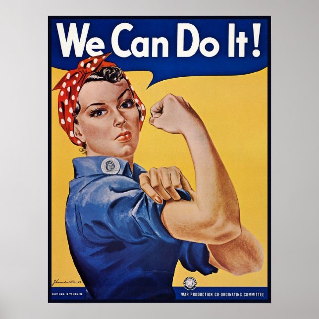 Rosie the Riveter: Strong Women Female Empowerment Poster (Front)