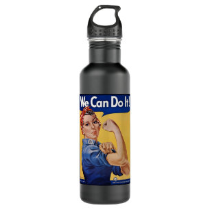Rosie the Riveter: Strong Women Female Empowerment Stainless Steel Water Bottle