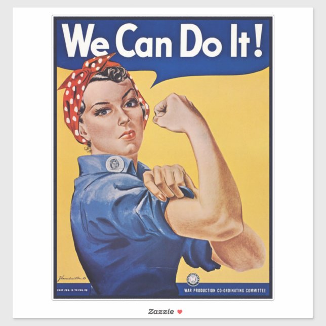 Rosie the Riveter: Strong Women Female Empowerment Sticker (Sheet)