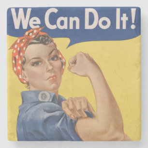 Rosie the Riveter: Strong Women Female Empowerment Stone Coaster