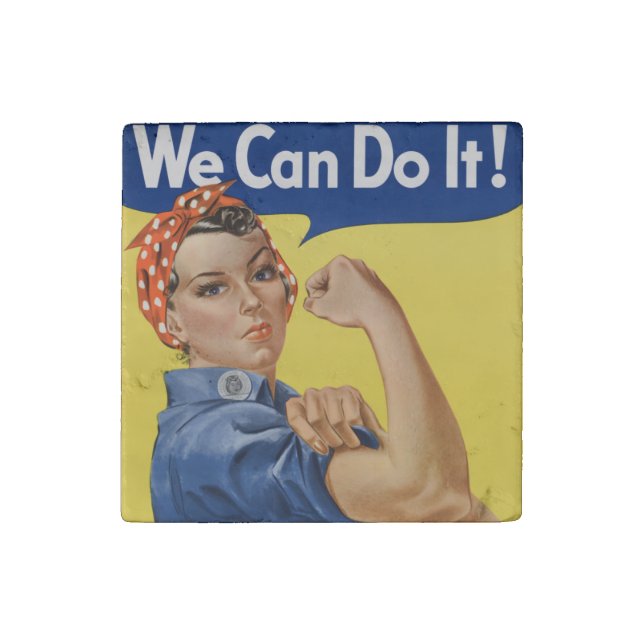 Rosie the Riveter: Strong Women Female Empowerment Stone Magnet (First Magnet)