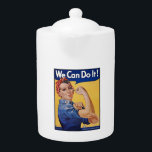 Rosie the Riveter: Strong Women Female Empowerment Teapot<br><div class="desc">Rosie the Riveter, a symbol of female empowerment, emerged during World War II when millions of women entered the workforce to support the war effort. These women, often referred to as "Rosies, " took on traditionally male-dominated jobs in factories and shipyards, proving their capability and determination. Their contributions were vital...</div>