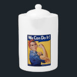 Rosie the Riveter: Strong Women Female Empowerment Teapot<br><div class="desc">Rosie the Riveter, a symbol of female empowerment, emerged during World War II when millions of women entered the workforce to support the war effort. These women, often referred to as "Rosies, " took on traditionally male-dominated jobs in factories and shipyards, proving their capability and determination. Their contributions were vital...</div>