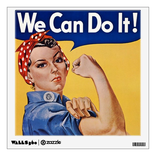 Rosie the Riveter: Strong Women Female Empowerment Wall Decal (Front)