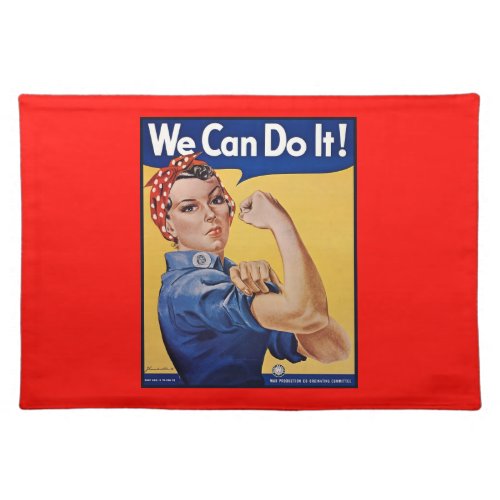 Rosie the Riveter Strong Women in the Workforce  Cloth Placemat