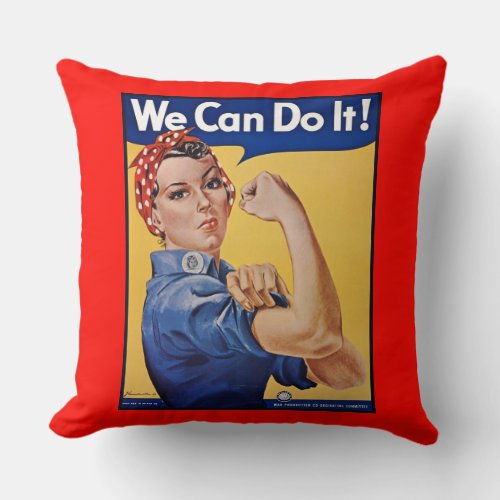 Rosie the Riveter Strong Women in the Workforce  Throw Pillow