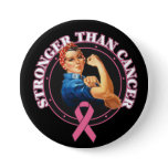 Rosie The Riveter Stronger Than Breast Cancer Pinback Button