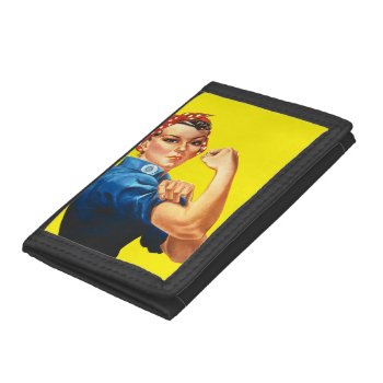 Rosie The Riveter Tri-fold Wallet by vintage_gift_shop at Zazzle