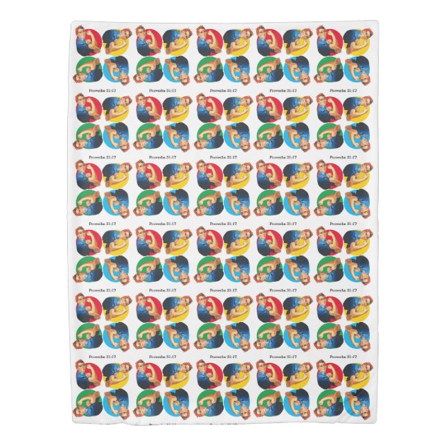 ROSIE THE RIVETER Twin Duvet Cover (Front)