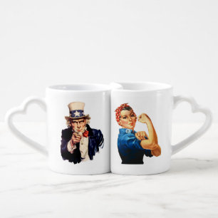 Rosie the Riveter & Uncle Sam, Lover's mug set