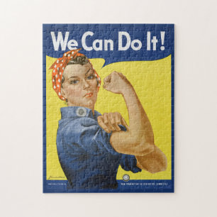 Rosie the Riveter Unedited Vintage Photos Old Aest Jigsaw Puzzle