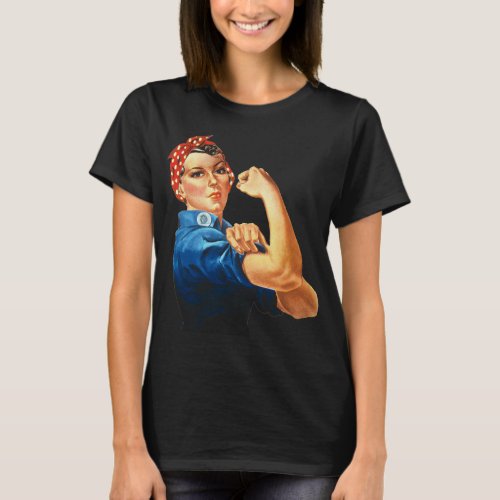 Rosie The Riveter Vintage Feminism T_Shirt