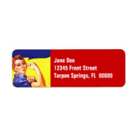 Rosie The Riveter Vintage Fun Return Address Label