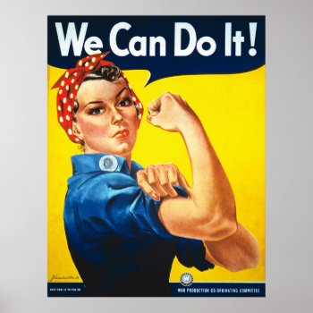 Rosie The Riveter Vintage Poster by PrimeVintage at Zazzle