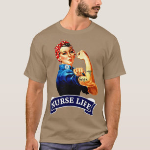 Rosie the Riveter Vintage Retro Nurse Life RN Gif T-Shirt