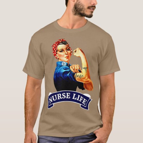 Rosie the Riveter Vintage Retro Nurse Life  RN Gif T_Shirt