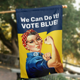Rosie the Riveter   Vote Blue   House Flag