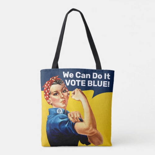 Rosie the Riveter  Vote Blue  Tote Bag 