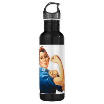 Rosie The Riveter Water Bottle by KraftyKays at Zazzle
