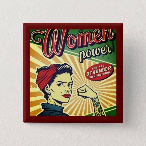 Rosie The Riveter We Can Do it Button