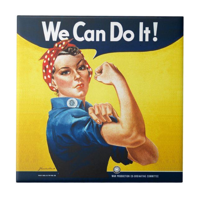 Rosie the Riveter "We Can Do It!" Ceramic Tile (Front)