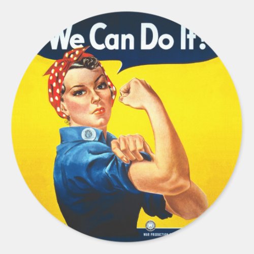 Rosie the Riveter  We Can Do It Classic Round Sticker