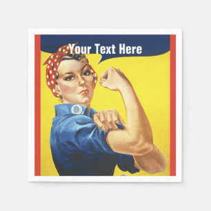Rosie the Riveter We Can Do It custom text Napkins