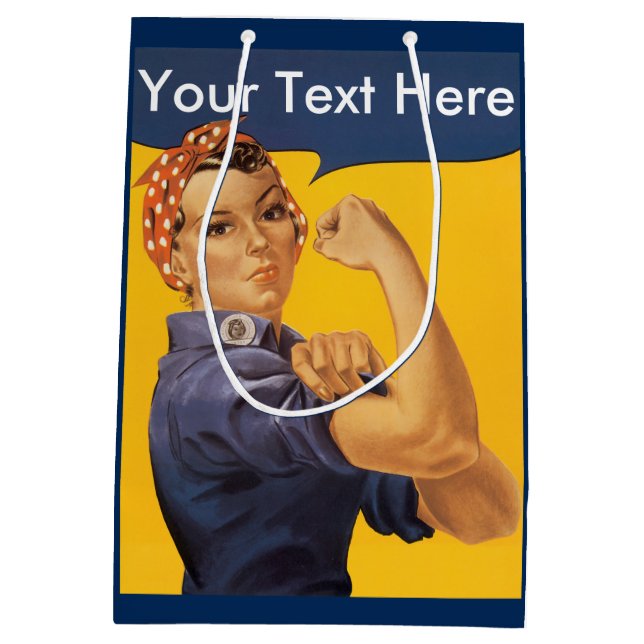 Rosie the Riveter We Can Do It Customize Message Medium Gift Bag (Back)