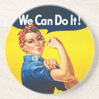 Rosie The Riveter – “we Can Do It!” Drink Coaster by s_and_c at Zazzle