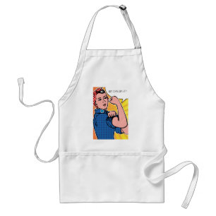 Rosie the Riveter We Can Do It! Pop Art Dots Adult Apron