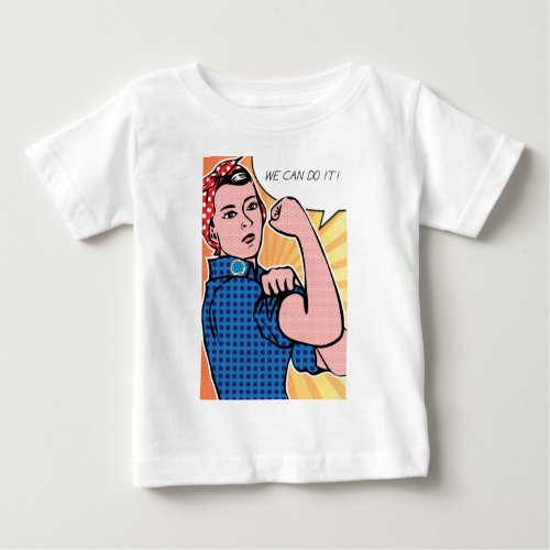 Rosie the Riveter We Can Do It Pop Art Dots Baby T_Shirt