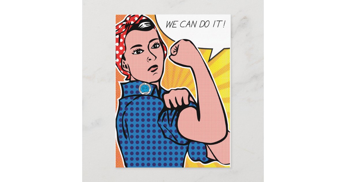 Rosie the Riveter We Can Do It! Pop Art Dots Postcard | Zazzle