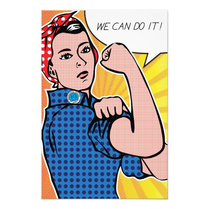 Rosie the Riveter We Can Do It! Pop Art Polka Dots Photo Print | Zazzle.com
