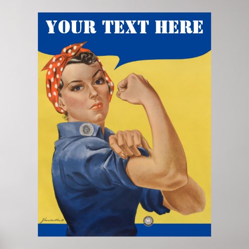 Rosie the Riveter We Can Do It Poster With Text