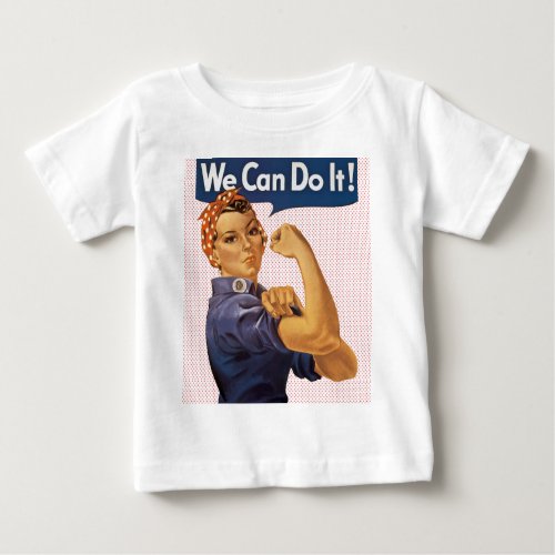 Rosie the Riveter We Can Do It Red Polka Dots Baby T_Shirt