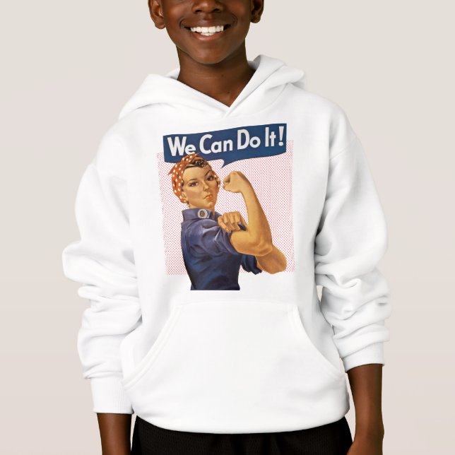 Rosie the Riveter We Can Do It Red Polka Dots Hoodie (Front)