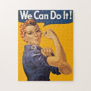 Rosie the Riveter We Can Do It! Red Polka Dots Jigsaw Puzzle