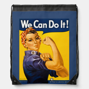 Rosie the Riveter We Can Do It! Retro Vintage Icon Drawstring Bag