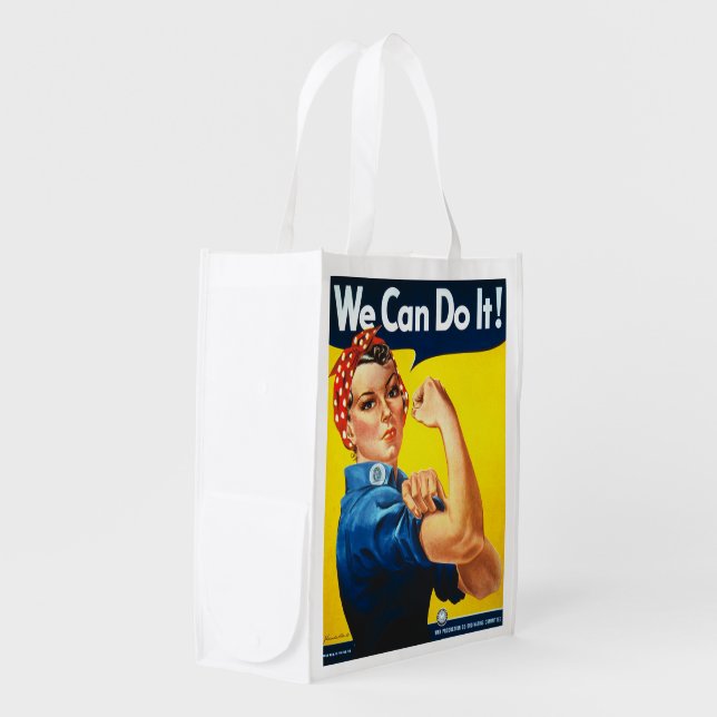Rosie the Riveter We can do it Reusable Grocery Bag (Front Side)