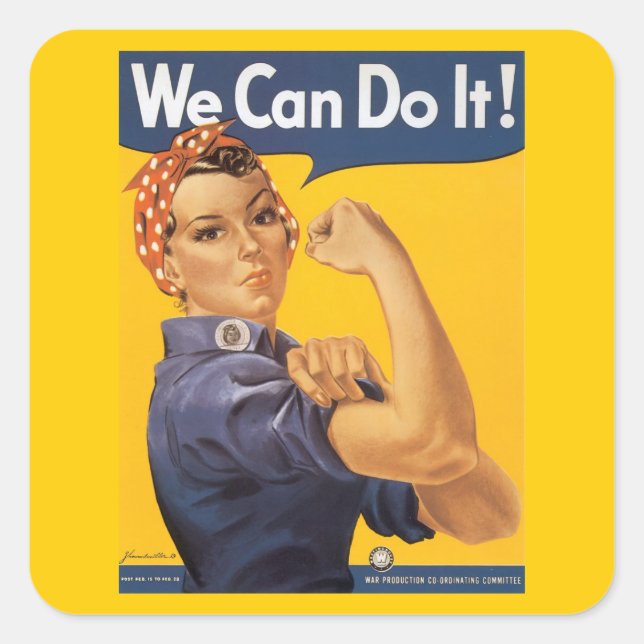 Rosie the Riveter "We Can Do IT " Square Sticker (Front)