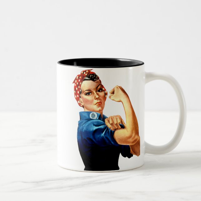 Rosie the Riveter - We Can Do It! Two-Tone Coffee  Mug (Right)