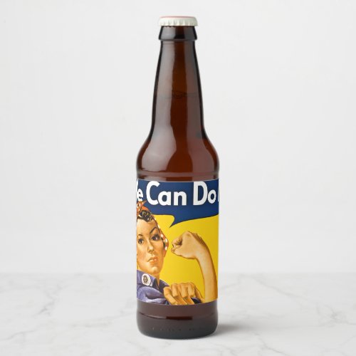 Rosie the Riveter We Can Do It Vintage Beer Bottle Label