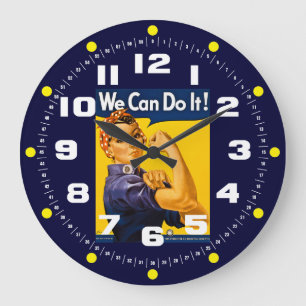 Rosie the Riveter We Can Do It! Vintage Large Clock