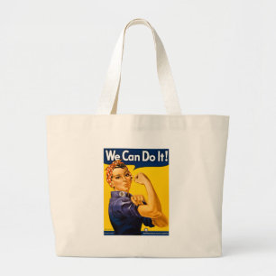 Rosie the Riveter We Can Do It Vintage Large Tote Bag
