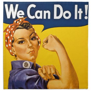 Rosie The Riveter We Can Do It Vintage Napkin by scenesfromthepast at Zazzle
